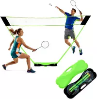 Badmintono rinkinys 300×156 cm sulankstomas tinklas, raketės, skraidukai, lagaminas, MOVEPRO
