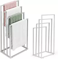 Metalinis pastatomas rankšluosčių stovas su 4 laikikliais, baltas, ModernHome