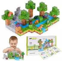 Multistore Magnetinių konstruktorių rinkinys vaikams 142 dalių kaladėlės dinozaurai