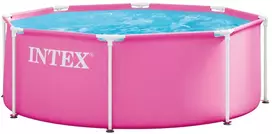 Sodo karkasinis baseinas apvalus vaikams 244×76 cm, rožinis, INTEX 28290ND