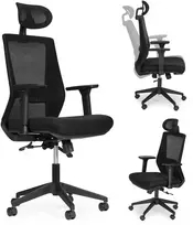 Ergonomiškas pasukamas biuro kėdė, reguliuojamo aukščio, juoda, ModernHome