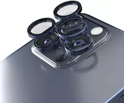 „Telforceone Etteri“ kameros objektyvo apsauga, skirta „iPhone 15 Pro / 15 Pro Max“, gilus mėlynas