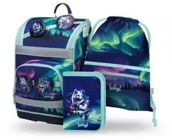 Baagl mokyklinė kuprinė Zippy Plus 3 dalių rinkinys, ergonominė, 21 l, poliesteris