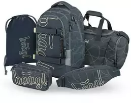 Baagl mokyklinės kuprinės rinkinys Skate Max, ergonomiška 30 l, 5 dalių, Fala