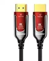 PREMIUMCORD itin didelės spartos HDMI 2.1 optinio pluošto kabelis 8K@60Hz, paauksuotas 30m