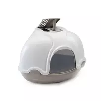 IMAC Ginger tualetas namelis katėms kampinis, pilkas 52x52x44,5cm,