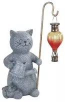 Maximex Lamp Saulės energija varomas žibintas-katė su šviečiančiu LED balionu, 26,5 x 16 cm