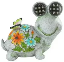 Maximex Turtle Saulės energija varoma sodo figūrėlė, vėžlys su šviečiančiomis LED akimis, 17 x 20 cm