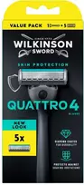 Wilkinson Sword Wilkinson Quattro 4 Skin Protection maszynka do golenia su 4 ostrzami i 5 wkładów