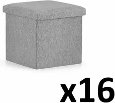 Leobert Sulankstomas pufas M - 30x30x30cm pilkas x 16