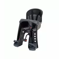 None Polisport vaikiška kėdutė 9-15 kg, juoda-pilka, su rėmo tvirtinimu priekyje