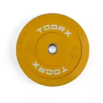 None Svorio plokštė TOORX Bumper Plate Challenge, geltona, 50 mm, 15 kg