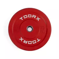 None Svorio plokštė TOORX Bumper Plate Challenge, raudona, 50 mm, 25 kg