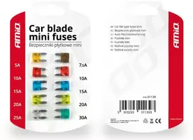 Automobilinių mini saugikliai komplektas 10vnt.