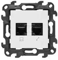 Kontakt-Simon Simon 24 Lizdas komputerowe RJ45 kategoria 5e + telefoniczne RJ12 balta N5T12.01/11