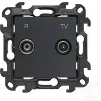 Kontakt-Simon Simon 24 Lizdas antenowe R-TV końcowe separowane grafito mat NAK.01/38
