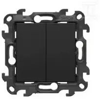 Kontakt-Simon Simon 24 Dvigubas laiptų jungiklis su foniniu apšvietimu be piktogramos – atskiras pašvietimas kluczy juoda kilimėlis NW6/2L2.01/X/49