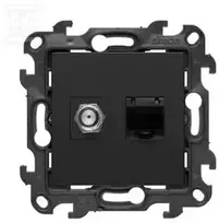 Kontakt-Simon Simon 24 Lizdas antenos, F tipo” + kompiuterio RJ45 cat.6 bet koks kilimėlis NASFRJ45.01/49