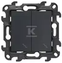 Kontakt-Simon Simon 24 Dvigubas laiptų jungiklis su foniniu apšvietimu - atskiras pašvietimas kiekvienam raktui grafito kilimėlis NW6/2L2.01/38
