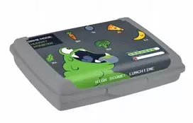 Mpl Power Keeeper maisto laikymo indelis su dekoratyvine spragtelėjimo formos dėžute, mini, 0,5 l, Carla „Monster“, 17 x 13 x 3,5 cm, pilka
