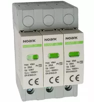 Viršįtampių ribotuvas Noark 112894 II tipo 1200V DC 3 modulių pločio neįžemintoms SPD sistemoms Ex9UEP 20 3P
