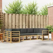 Lauko baldų komplektas Lauko sofos komplektas su pagalve 7 pcs Balta ir antracito