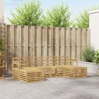 Lauko baldų komplektas Lauko sofos komplektas 5 vnt. 6 vietos Balta