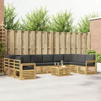 Lauko sofos komplektas 8 pcs Balta ir antracito 59 x 59 x 37 cm