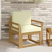 2 Vienetas Lauko sofos komplektas Poliesteris Balta ir kreminė