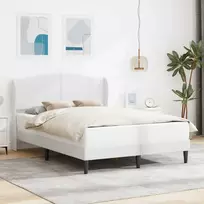 Lova Lovos rėmas su galvūgalio Balta 140 x 190 cm Dirbtinė oda