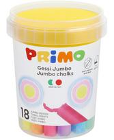 Kreida piešti ant asfalto PRIMO Jumbo, 7 spalvų, 18 vnt., su kempine