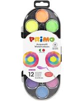 Akvarelė PRIMO, 12 metalizuotų ir fluorescencinių spalvų, su teptuku