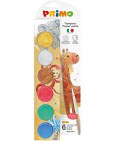 Guašas PRIMO, 6 metalizuotos spalvos x 25 ml, su teptuku
