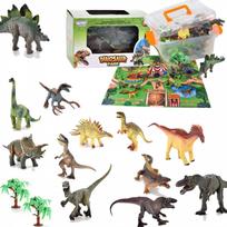 Dinozaurų parko rinkinys figūrėlės + kilimėlis ir priedai, 23 vnt. WOOPIE