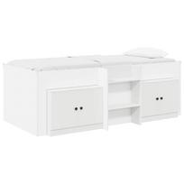 Palėpės lova su spinta su saugykla 3 pcs Balta Apdirbta mediena