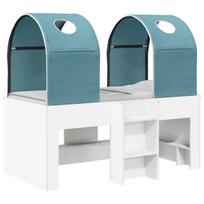Lova su Tuneliu 4 pcs Balta ir šviesiai mėlyna Apdirbta mediena