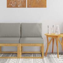 Lauko sofos komplektas Balta ir šviesiai pilka 59 x 63 x 73 cm