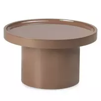 50 cm šoninis staliukas „Chia“, šviesiai rudos/moka spalvos, blizgus