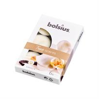 Žvakė, aromatinė/arbatinė Bolsius, 4 h, 6 vnt., balta sp.