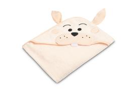 Rankšluostis kūdikiui 3D "Funny Bunny" su gobtuvu 100x100cm "frotte" rožinis