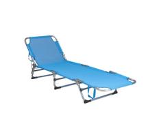Sulankstomas ir reguliuojamas saulės gultas SUNO 56x190 cm, mėlynas