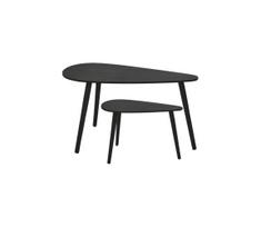 Komplektas (2 vnt.) žurnaliniai staliukai SOLE 60/80x30/40 cm, juodi