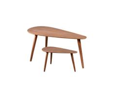 Rinkinys iš 2 vnt. konferencinių stalelių SOLE 60/80x30/40 cm, riešutas