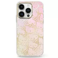 Hello Kitty IPhone 15 6.1" pink hardcase with IML gradient, Crowded Kitty Head design