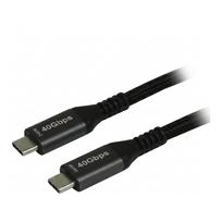 Synergy21 Kabel USB, C(St) => C(St), 2,0m, USB4.0, schwarz(Textil), 40G/5A, 240W, Gen 3x2, E-Marker Chip