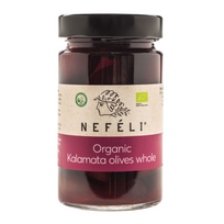 Ekologiškos alyvuogės KALAMATA be kauliukų, 295 g (160 g)