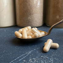 Ekologiški valgomieji danteniai (Šitake) grybai, 400 mg kapsulės (vnt)
