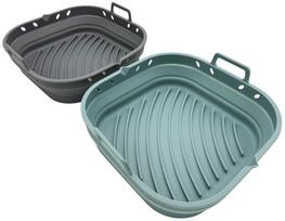 Silikoninis įdėklas karšto oro gruzdintuvei, rinkinys MPLCo Air Fryer 22276838, pilka sp./turkio sp., 22 cm x 22 cm