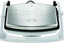 Sumuštinių keptuvė Tosteris - Breville DuraCeramic VST071X, Reguliuojama Temperatūra, Pakeliamas Dangtis, Sidabrinė