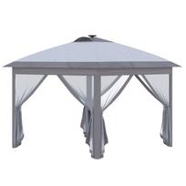 Pavėsinė 3,3x3,3 m, pop-up, LED+USB, Oxford, pilka